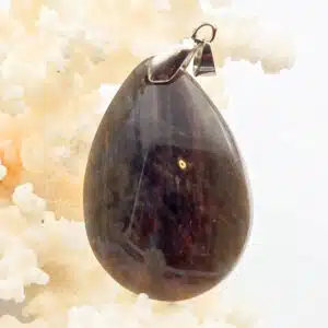 PIERRE DE LUNE Noire - Pendentif de forme goutte