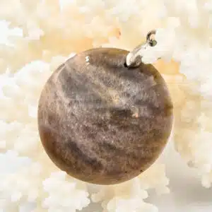 PIERRE DE LUNE Noire - Pendentif de forme ronde