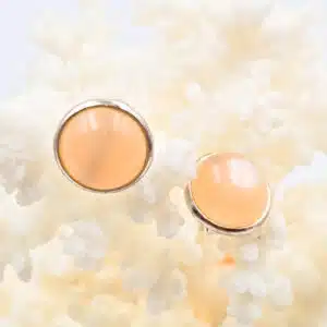 PIERRE DE LUNE Orange - Cabochon rond monté sur bague réglable en Argent 925/1000 (Copie)