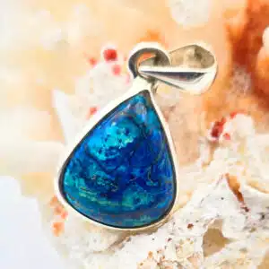SHATTUCKITE- Très joli pendentif en forme triangulaire monté sur Argent 925/1000