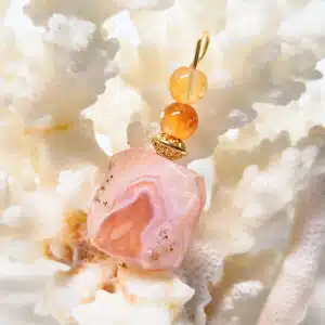AGATE DU BOTSWANA rubanée orange - Joli création de pendentif