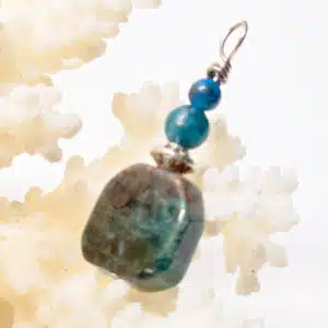 APATITE BLEUE et VERTE - Création pendentif sur tige acier