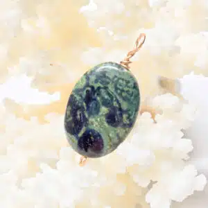 JASPE KAMBABA - Création Pendentif en perle ovale monté sur tige en acier