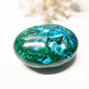 CHRYSOCOLLE MALACHITE - Très joli galet de 7 cm