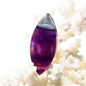 FLUORITE BANDE - Joli Pendentif - Pierre percée en forme de navette