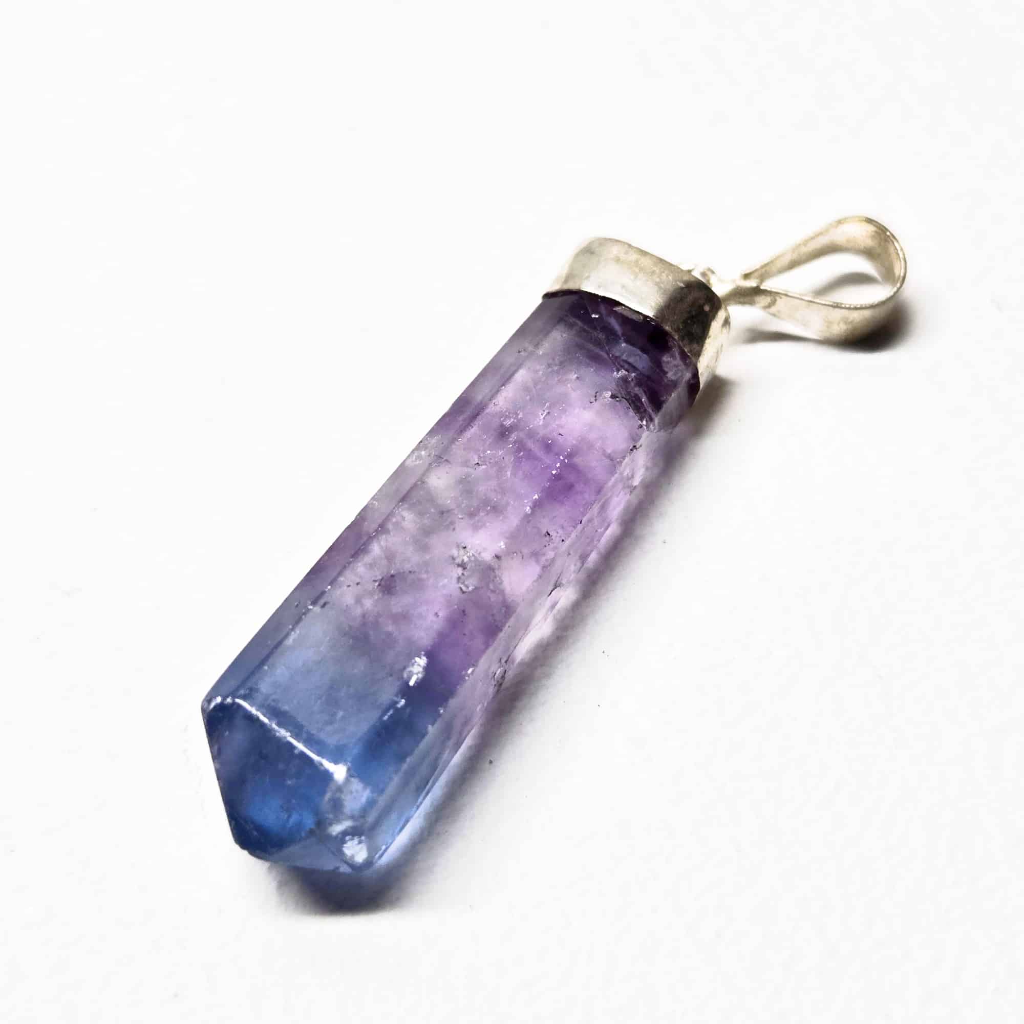 Pendentif Ange En Fluorite - Pierre Naturelle 25mm, Boucle Argent Sterling, Signes Capricorne Poissons