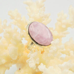 KUNZITE - Bague ovale montée sur Argent 925/1000- Réglable