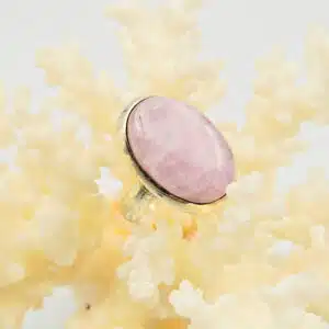 KUNZITE - Bague ovale montée sur Argent 925/1000- Réglable