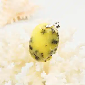 OPALE COMMUNE DENDRITIQUE jaune - Pendentif ovale